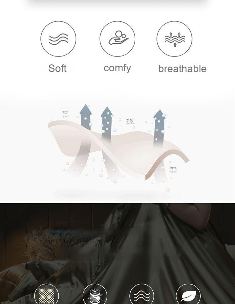 Luxury Washable Silk Bedding Set – 4-Pc Pure Silk-Slip Finish, Lightweight & Breathable, Solid Color Tencel Series, Hotel-Grade Soft, Queen/King Size