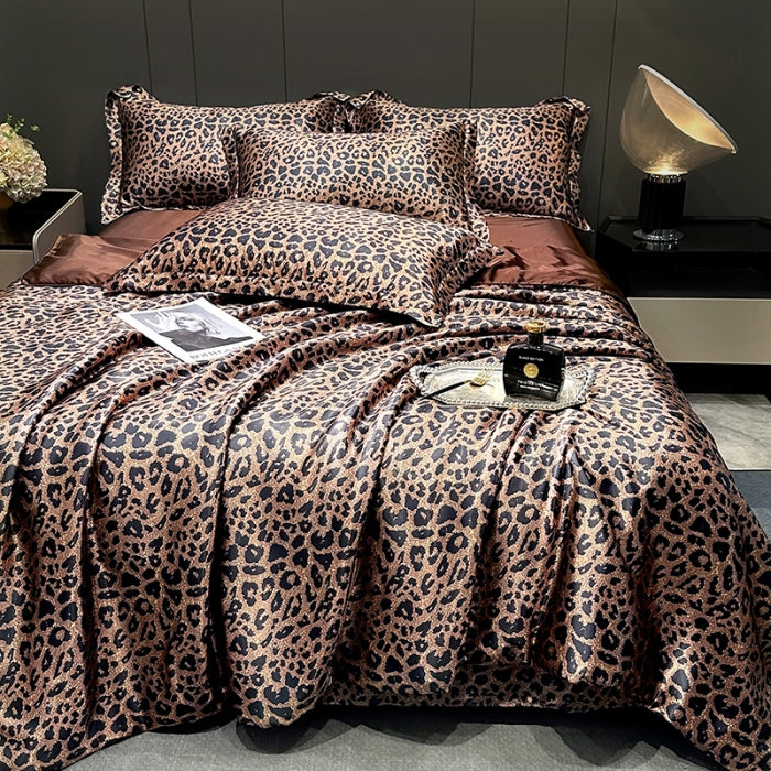 Luxury Washable Silk Bedding Set – 4-Pc Pure Silk-Slip Finish, Lightweight & Breathable, Solid Color Tencel Series, Hotel-Grade Soft, Queen/King Size