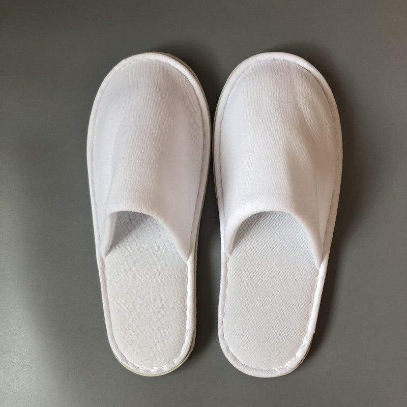 500-Pairs Wholesale Disposable Anti-Slip Slippers – Hotel/Spa Premium, Thick Foam Sole, Velvet Finish, Logo-Print Ready, One-Size Fits All