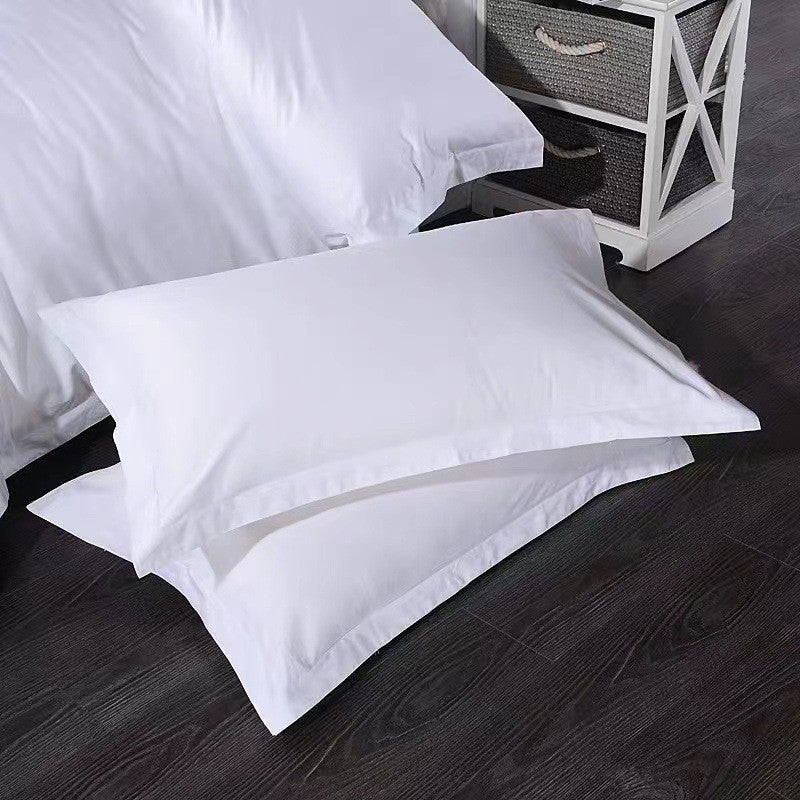 300TC Cotton White Hotel Pillowcase Set – Pure Sateen, 45×45 / 50×30 / 40×60 cm, No Insert, Deep-Pocket Envelope & Invisible Zip, OEKO-TEX, MOQ 50