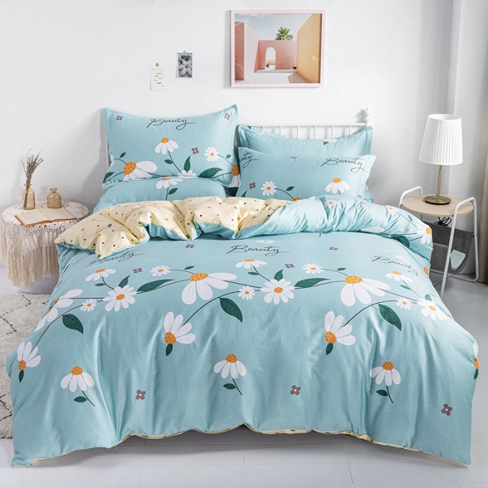 100% Cotton Bed Sheet Set 1.5 m | Pre-shrunk 128×68 | Tropical Leaf Print | AB-Design | Machine-Wash 80 ℃ | DDP 7-12 Days
