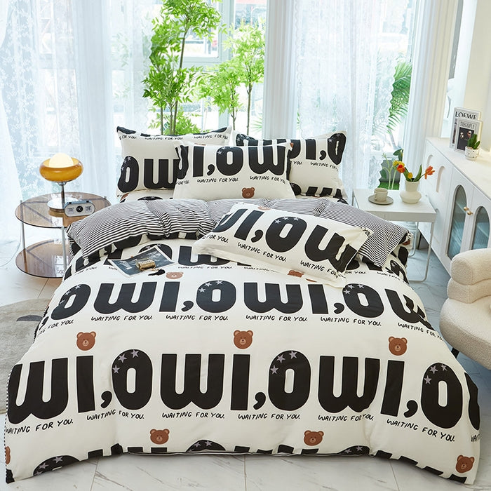 100% Cotton Bed Sheet Set 1.5 m | Pre-shrunk 128×68 | Tropical Leaf Print | AB-Design | Machine-Wash 80 ℃ | DDP 7-12 Days