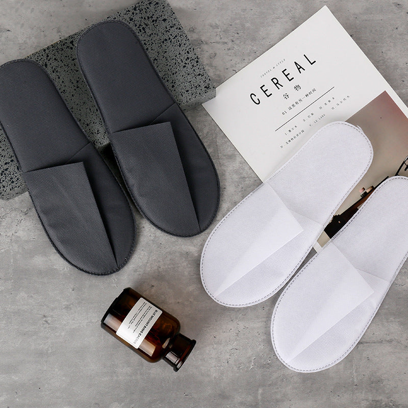 500-Pairs Wholesale Disposable Anti-Slip Slippers – Hotel/Spa Premium, Thick Foam Sole, Velvet Finish, Logo-Print Ready, One-Size Fits All