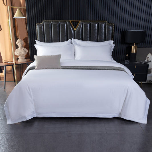 300TC Cotton Solid 4-Piece Bedding Set | Deep-Pocket Fitted Sheet MOQ 50 pcs