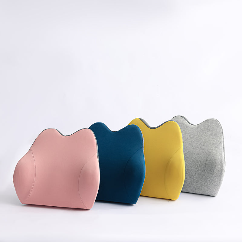 Memory Foam Lumbar Support Pillow 44×38 cm | Ergonomic Back Cushion for Office Chair/Car Seat | Slow-Rebound 45D | Washable Cover | Relief