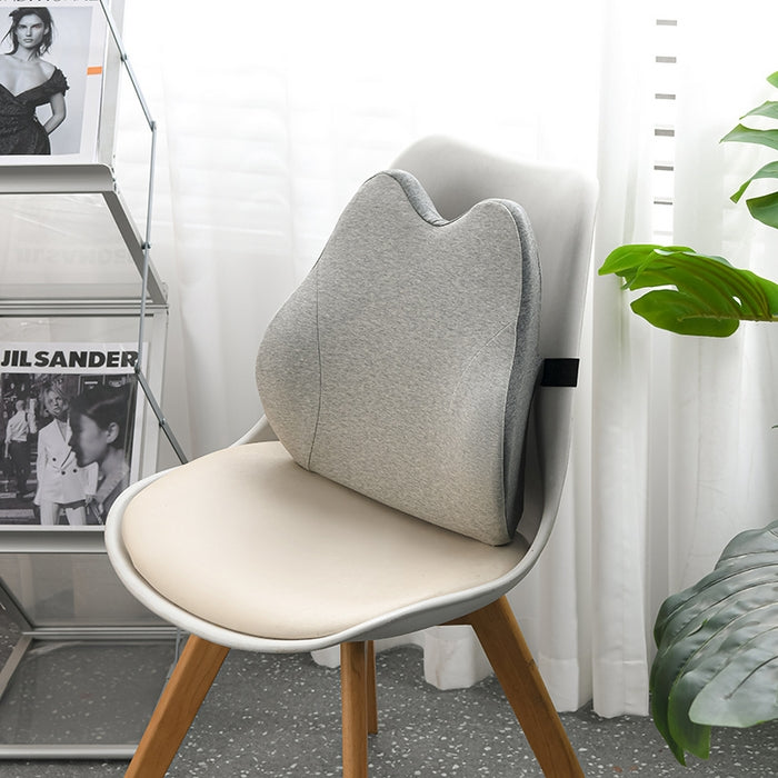 Memory Foam Lumbar Support Pillow 44×38 cm | Ergonomic Back Cushion for Office Chair/Car Seat | Slow-Rebound 45D | Washable Cover | Relief