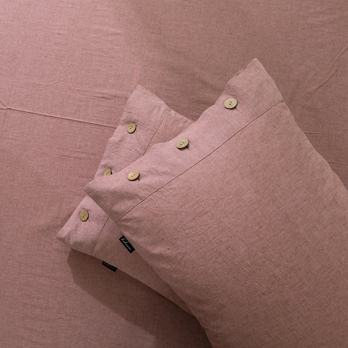 Cotton-Linen Pillowcase Set of 2 48x74cm | French Flax & Cotton Blend | Hidden YKK Zipper | Cool & Breathable Sleep