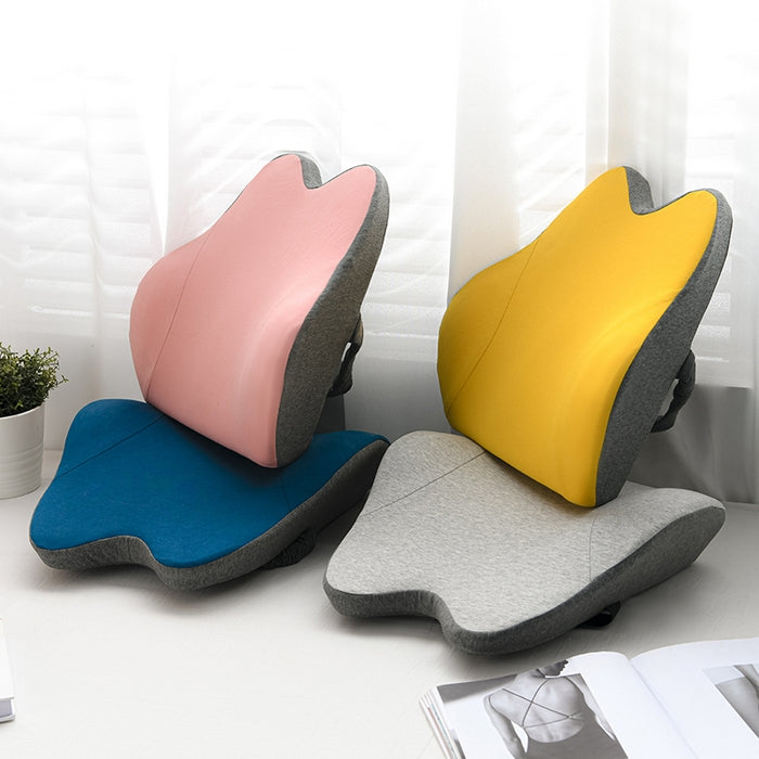 Memory Foam Lumbar Support Pillow 44×38 cm | Ergonomic Back Cushion for Office Chair/Car Seat | Slow-Rebound 45D | Washable Cover | Relief