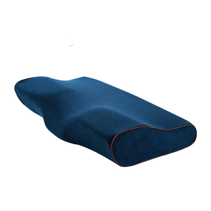 Butterfly Memory Foam Neck Pillow | Cervical Contour for Side/Back Sleepers | Ergonomic Cervical Relief | Washable Cooling Cover | 62*34*12 cm