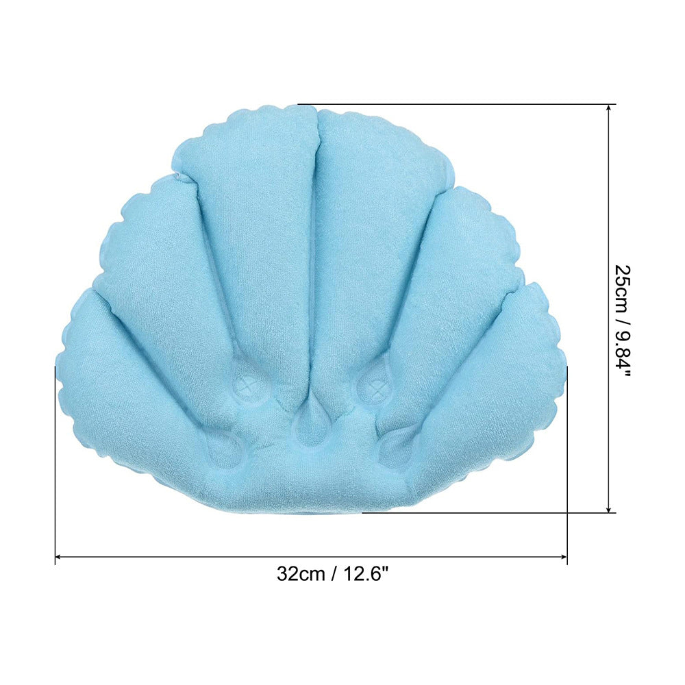 Suction-Cup Bath Pillow | Spa-Grade 3D Air Mesh | Super-Strong Grips | Ergonomic Neck & Back Support | Machine-Washable | 32×25 cm