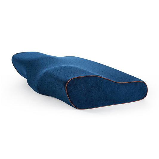 Butterfly Memory Foam Neck Pillow | Cervical Contour for Side/Back Sleepers | Ergonomic Cervical Relief | Washable Cooling Cover | 62*34*12 cm