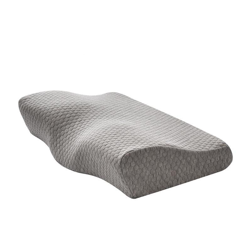 Butterfly Memory Foam Neck Pillow | Cervical Contour for Side/Back Sleepers | Ergonomic Cervical Relief | Washable Cooling Cover | 62*34*12 cm