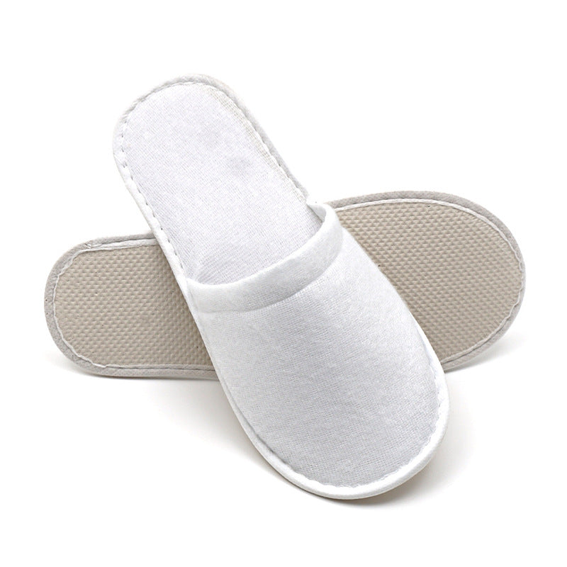 500-Pairs Wholesale Disposable Anti-Slip Slippers – Hotel/Spa Premium, Thick Foam Sole, Velvet Finish, Logo-Print Ready, One-Size Fits All