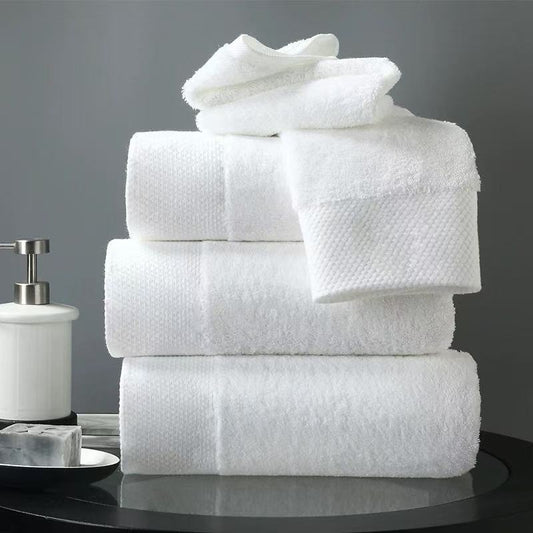 Platinum Satin-Border Hotel Towel Set – 60 g 33×33 cm Face Cloth, 180 g 40×80 cm Hand Towel, 800 g 80×160 cm Bath Towel, 100% Cotton, 600 gsm, Luxury Hotel & Spa Quality