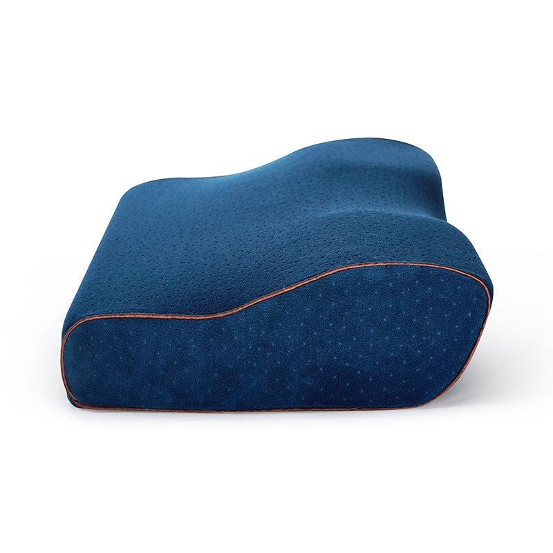 Butterfly Memory Foam Neck Pillow | Cervical Contour for Side/Back Sleepers | Ergonomic Cervical Relief | Washable Cooling Cover | 62*34*12 cm