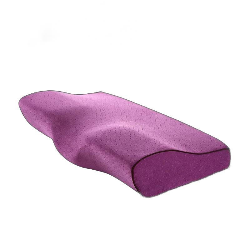 Butterfly Memory Foam Neck Pillow | Cervical Contour for Side/Back Sleepers | Ergonomic Cervical Relief | Washable Cooling Cover | 62*34*12 cm