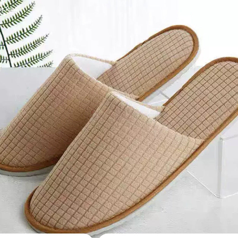500-Pairs Wholesale Disposable Anti-Slip Slippers – Hotel/Spa Premium, Thick Foam Sole, Velvet Finish, Logo-Print Ready, One-Size Fits All