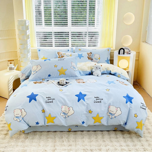 100% Cotton Bed Sheet Set 1.5 m | Pre-shrunk 128×68 | Tropical Leaf Print | AB-Design | Machine-Wash 80 ℃ | DDP 7-12 Days