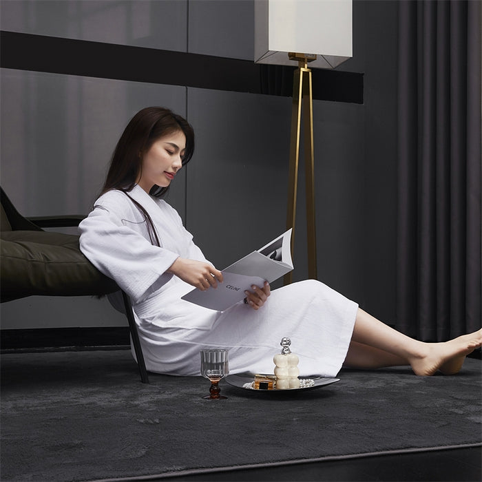 Long-Staple Cotton 500 gsm Velour Hotel Bathrobe – Shawl Collar, Belt + Inner Tie, Hanger Loop, Luxury Absorbent Spa Robe