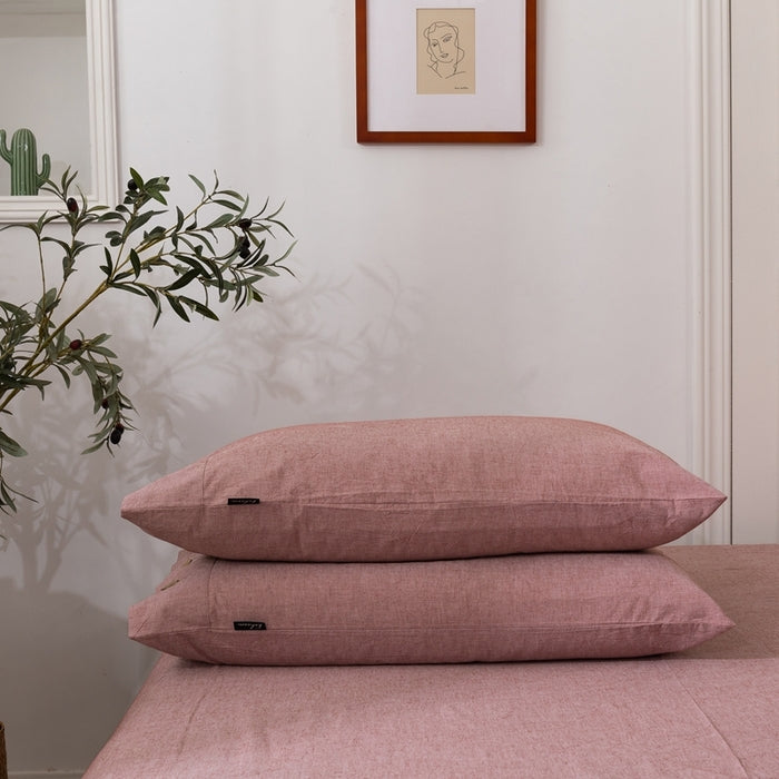 Cotton-Linen Pillowcase Set of 2 48x74cm | French Flax & Cotton Blend | Hidden YKK Zipper | Cool & Breathable Sleep